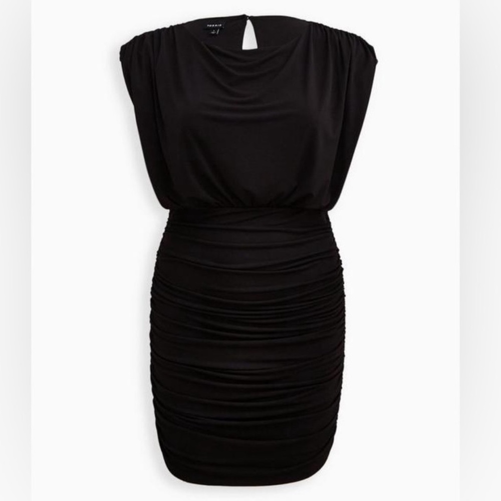 Torrid Black Ruched Sheath Dress - Size 3 NWT